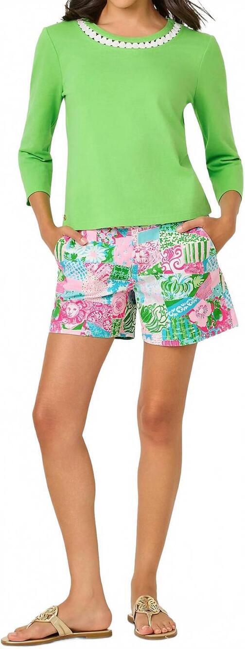 NEW LILLY PULITZER callahan mid-rise short in multi crazy quilt